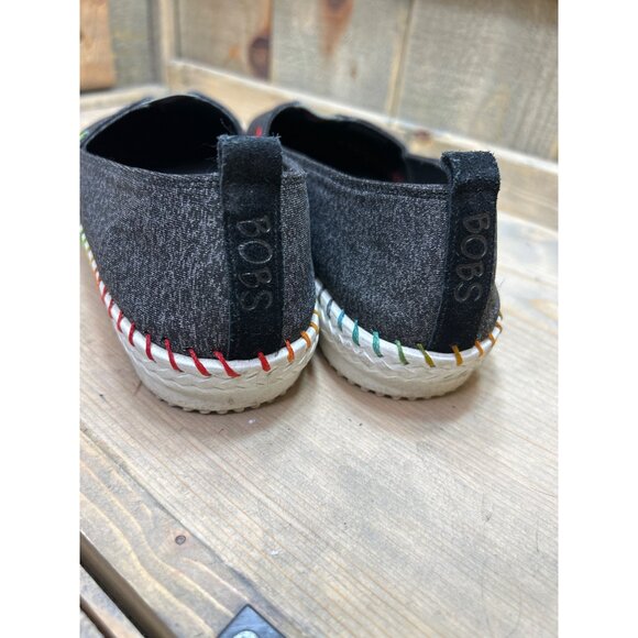 US8.5 Bobs Skechers Gray Loafers Rainbow Stitching Pride Slip Ons - Picture 5 of 9